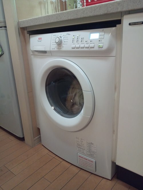 AEG 全自動洗濯乾燥機 EWW1273 キッチンカウンターに設置